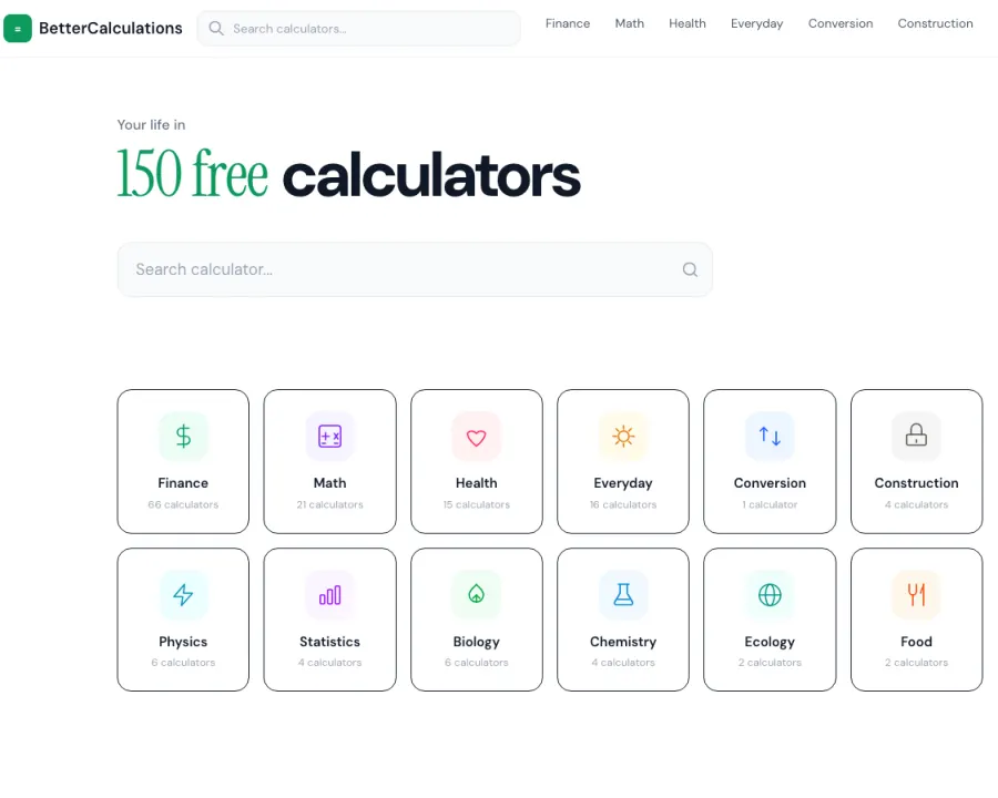 Better Calculations website